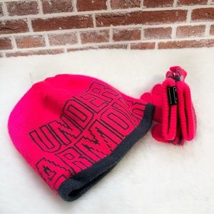 Under Armour Girls Hat & Gloves Set Sz M